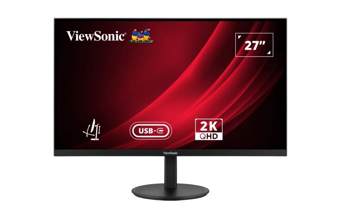 ViewSonic 27' VG 2K 2560 X 1440 SuperClear Ips, Usb-C 65W Hub, DP, Height Adjust, 3Y Advance Replacement, Business Pro Monitor