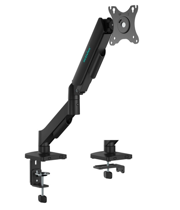 Mbeat® Activiva Ergolife Single-Screen Gas Spring Monitor Arm Allows You To Smoothly Adjust The Height Angle And Tilt Of Your Screen With Minimal