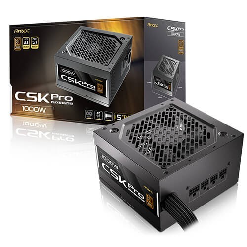 Antec CSK1000 Pro Sem-Modular Atx 3.1, Pci-E 5.1 For 4090 & 7900 High Quality Japanese Capacitors, Ultimate Performance And Reliability, Psu