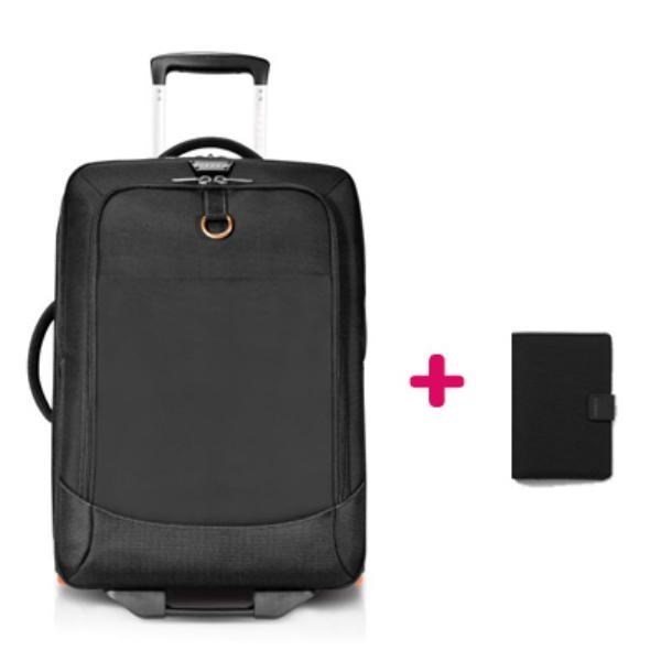 Everki Wheeled 420 Laptop Trolley Fits 15" To 18.4" + Rfid Passport Holder With Passport-Slot, Card-Slot And Ticket-Holder Bundle