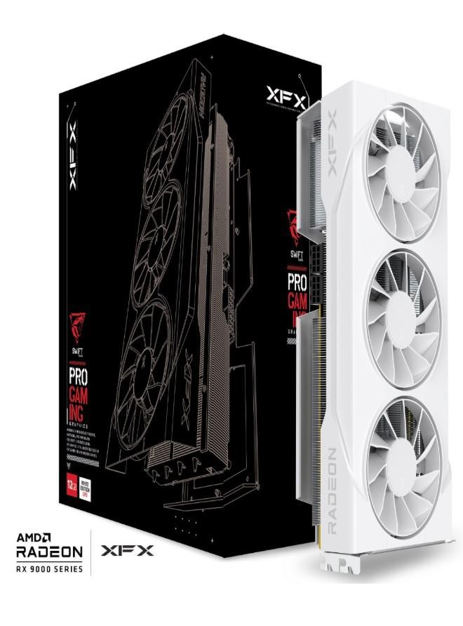 XFX Swift Amd Radeon RX 9070Gre White Triple Fan Gaming Edition With 12GB GDDR6 Hdmi 3xDP, Amd Rdna™ 4 (Rx-97Gre29w7)