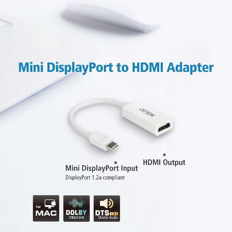 Aten Mini DisplayPort(M) To Hdmi(F) Adapter - [ Old Sku: VC-980 ]