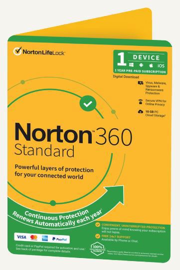 Norton 360 Standard Empower 10GB Au 1 User 1 Device
