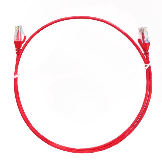 4Cabling 2.5M Cat 6 RJ45 RJ45 Ultra Thin LSZH Network Cable: Red