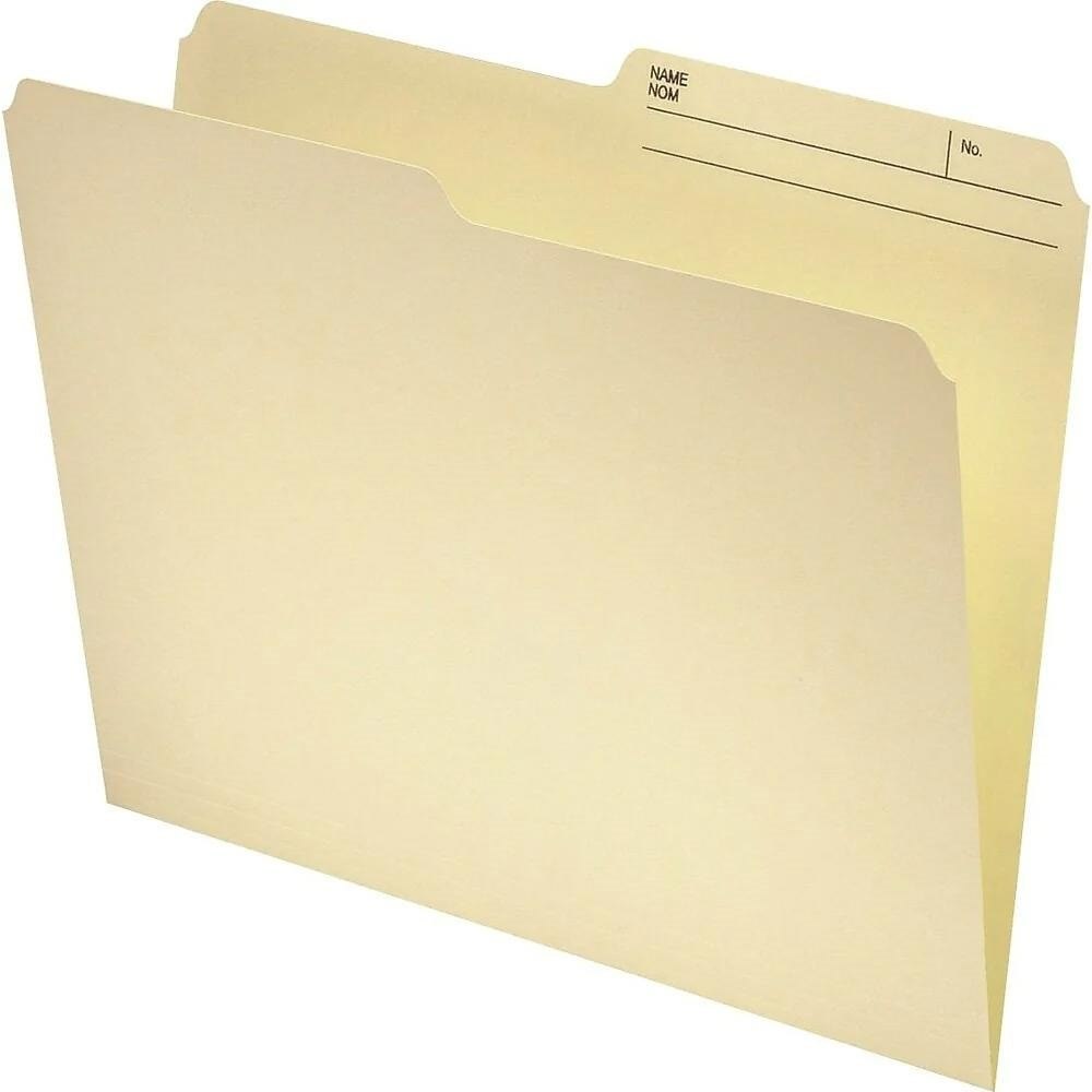 Recycled 1/2 Cut Manila File Folders - Legal Size - 250 Pack