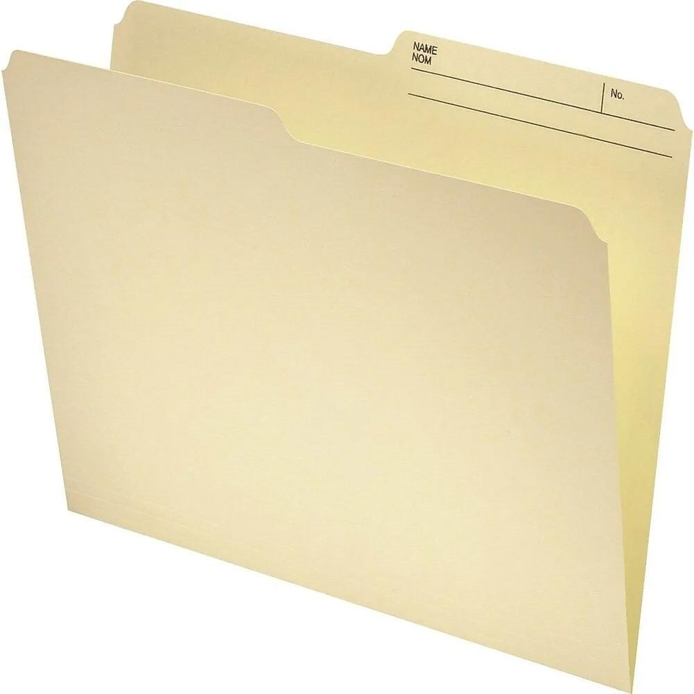 Recycled 1/2 Cut Manila File Folders - Legal Size - 250 Pack