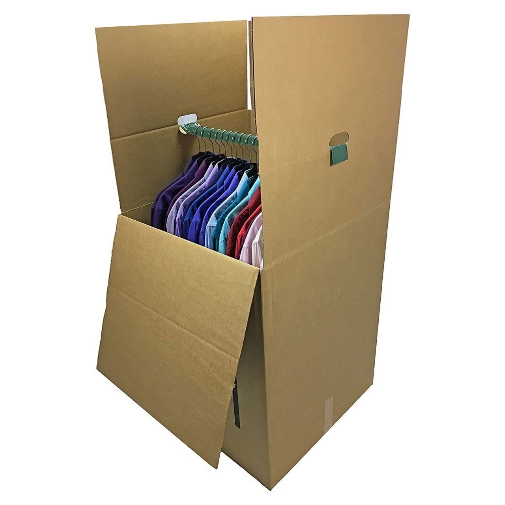 24" x 21" x 46" - Wardrobe 51ECT BC Flute - Kraft - Plain (Steel Bar Included)