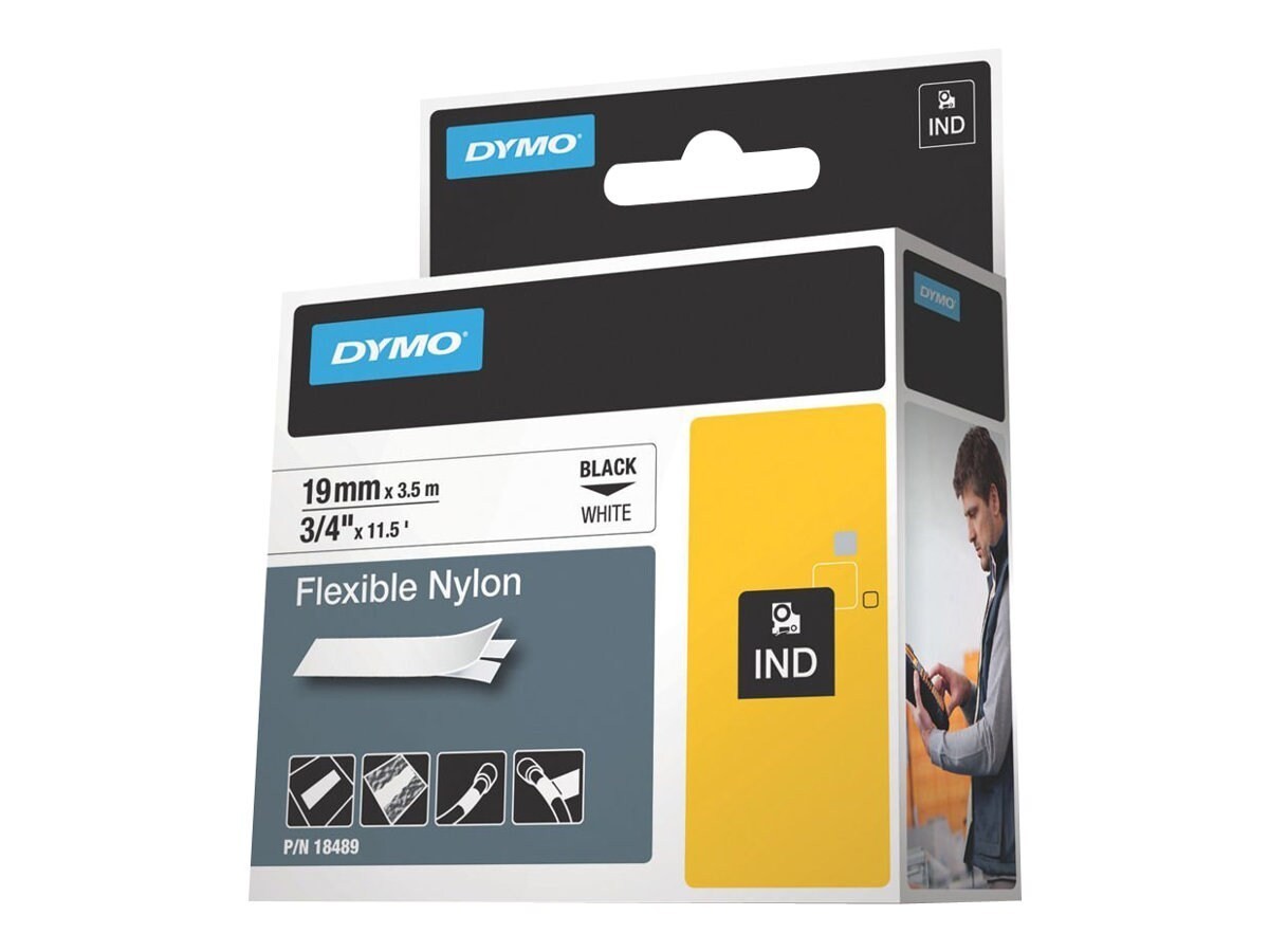 Dymo Rhinopro 3/4In White Flexible
