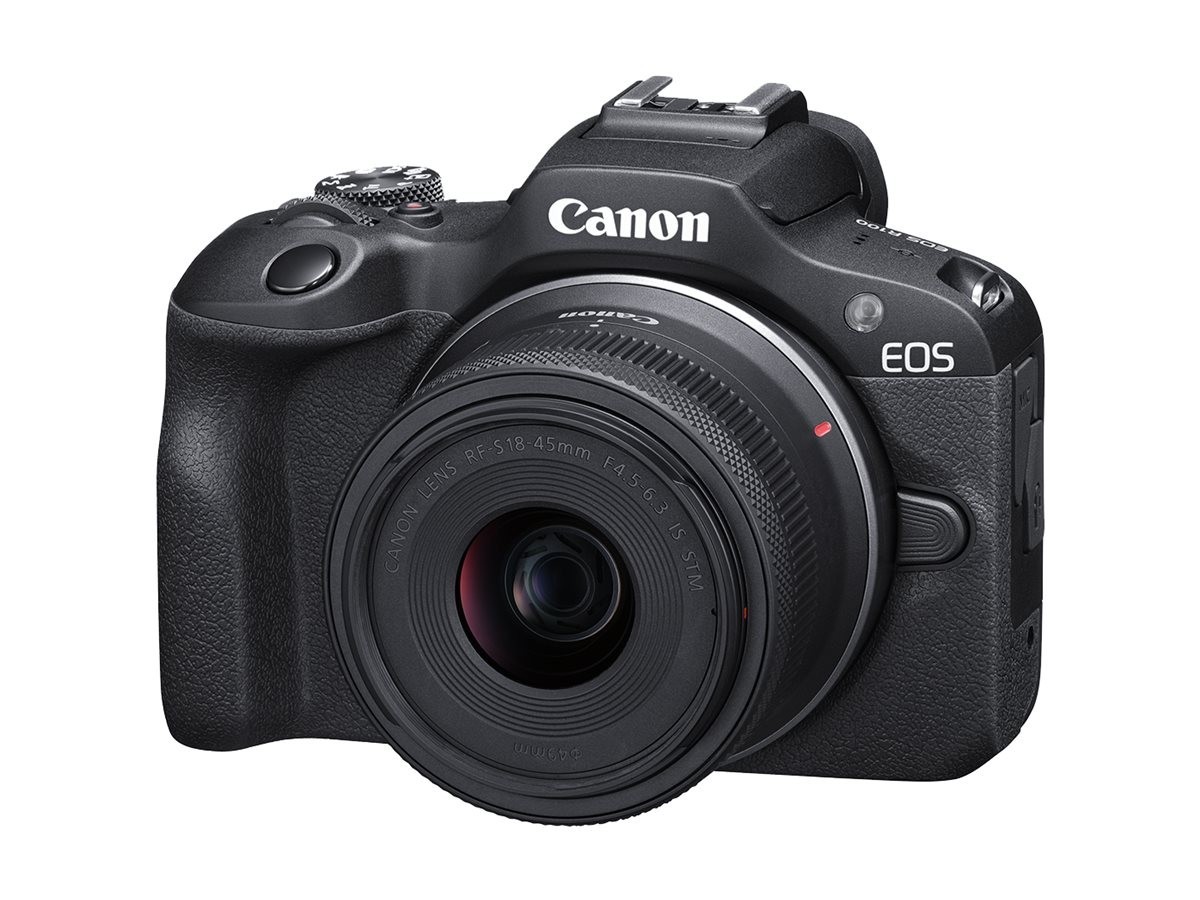 Canon EOS R100 24.1 Megapixel Mirrorless Camera with Lens - 0.71" - 1.77" (Lens 1), 2.17" - 8.27" (Lens 2) - Black