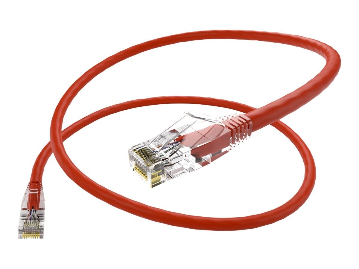Unc Group Unc ClearFit Cat6 Patch Cable, Snagless, Red, 10FT