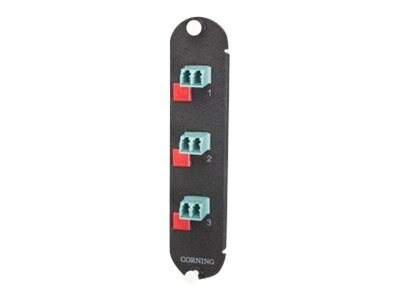 Corning CCH Connector Panel, (3) LC Duplex, 50/125 Multimode Ceramic Insert, Composite Housing