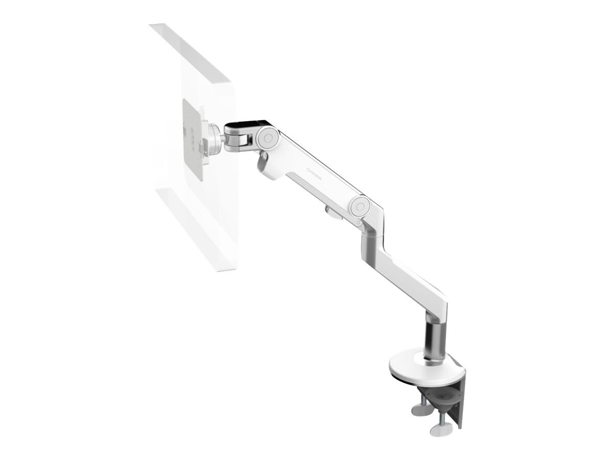 Humanscale M8 Arm With Clamp Mount, Polished Aluminum With White Trim
