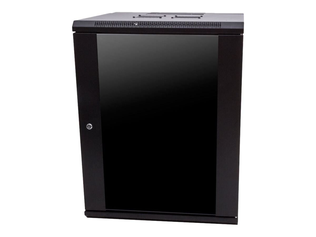 Innovation First Rack Solutions Wall Mount 15U Double Section Swing Out Rack W/ Glass Door