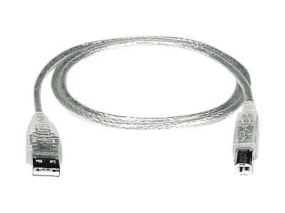 Network Technologies Network Tech Usb 2.0 Type A To Type B M/M Cable, Clear, 6FT