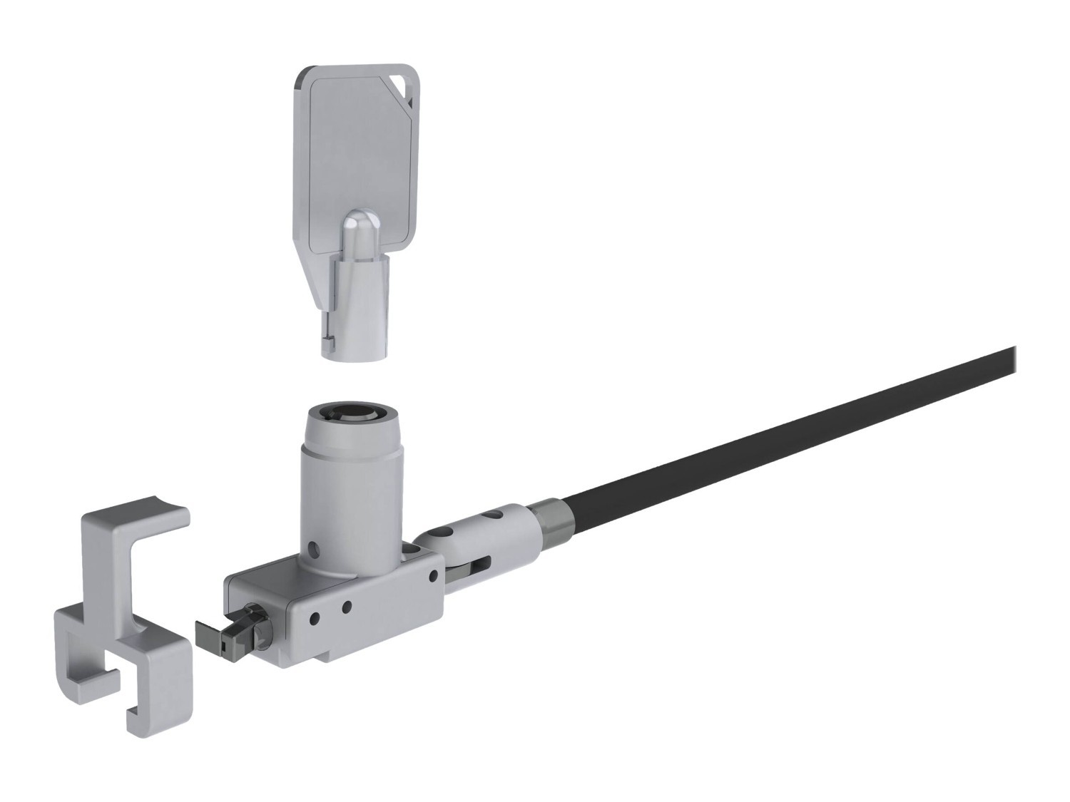 Noble Locks Noble Wedge Lock W/ Barrel Key & Cable Trap, Taa