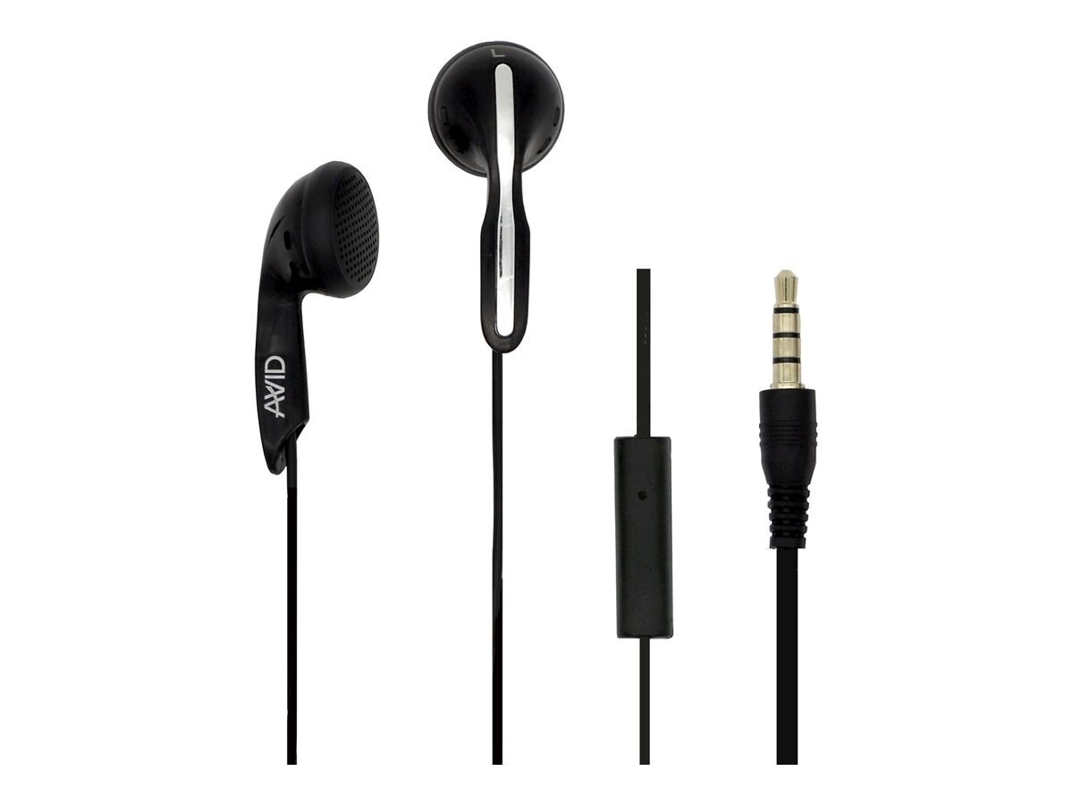 Avid Avid Products: Ae-1M Stereo Earbud Earphones With Mic - Black Box