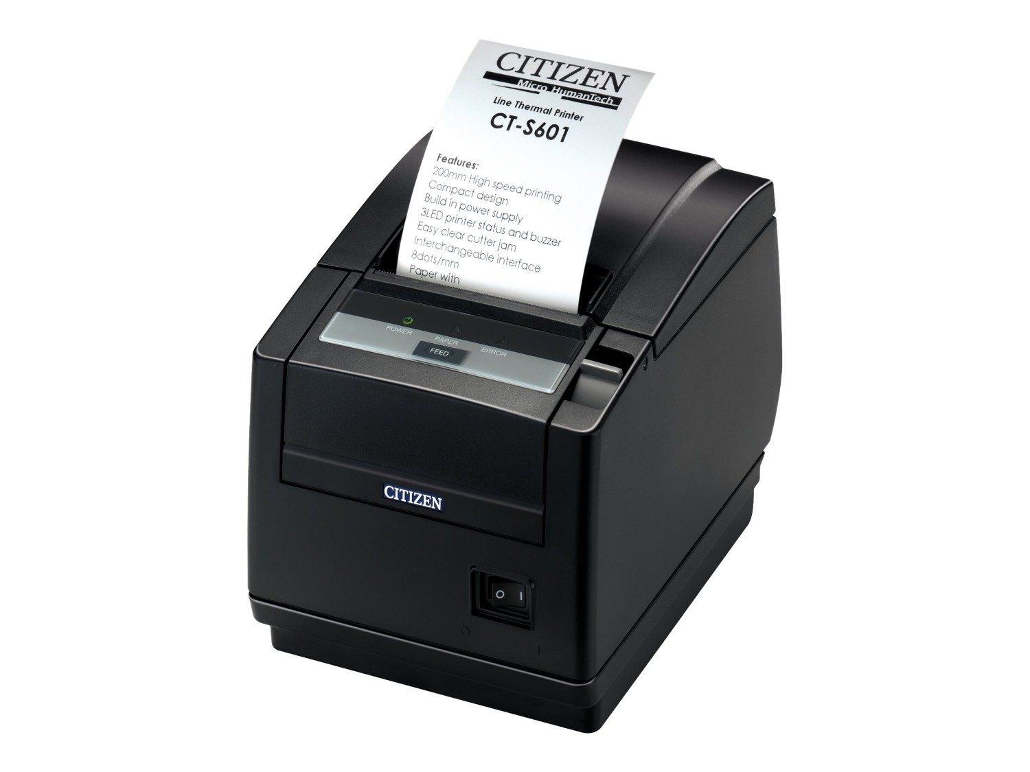 Citizen Systems Citizen CBM Ct-S601ii Direct Thermal Type Ii Top Exit Ethernet Receipt Printer - Black