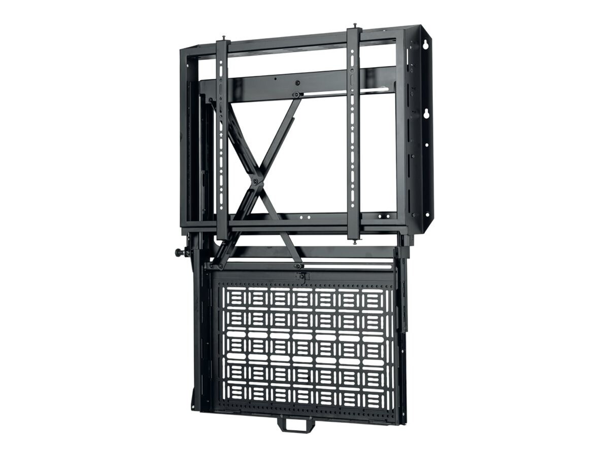 B-Tech Flat Screen Wall Mount With Pull-Down Av Storage Tray For 49"-86" Displays - Black