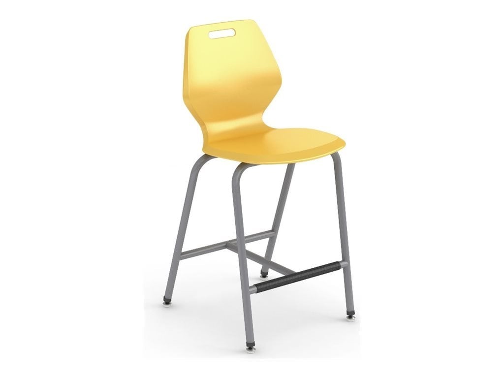 Paragon Furniture 30" 4 Leg Ready Stool, Nylon Glide - Mod Navy, Titanium Frame