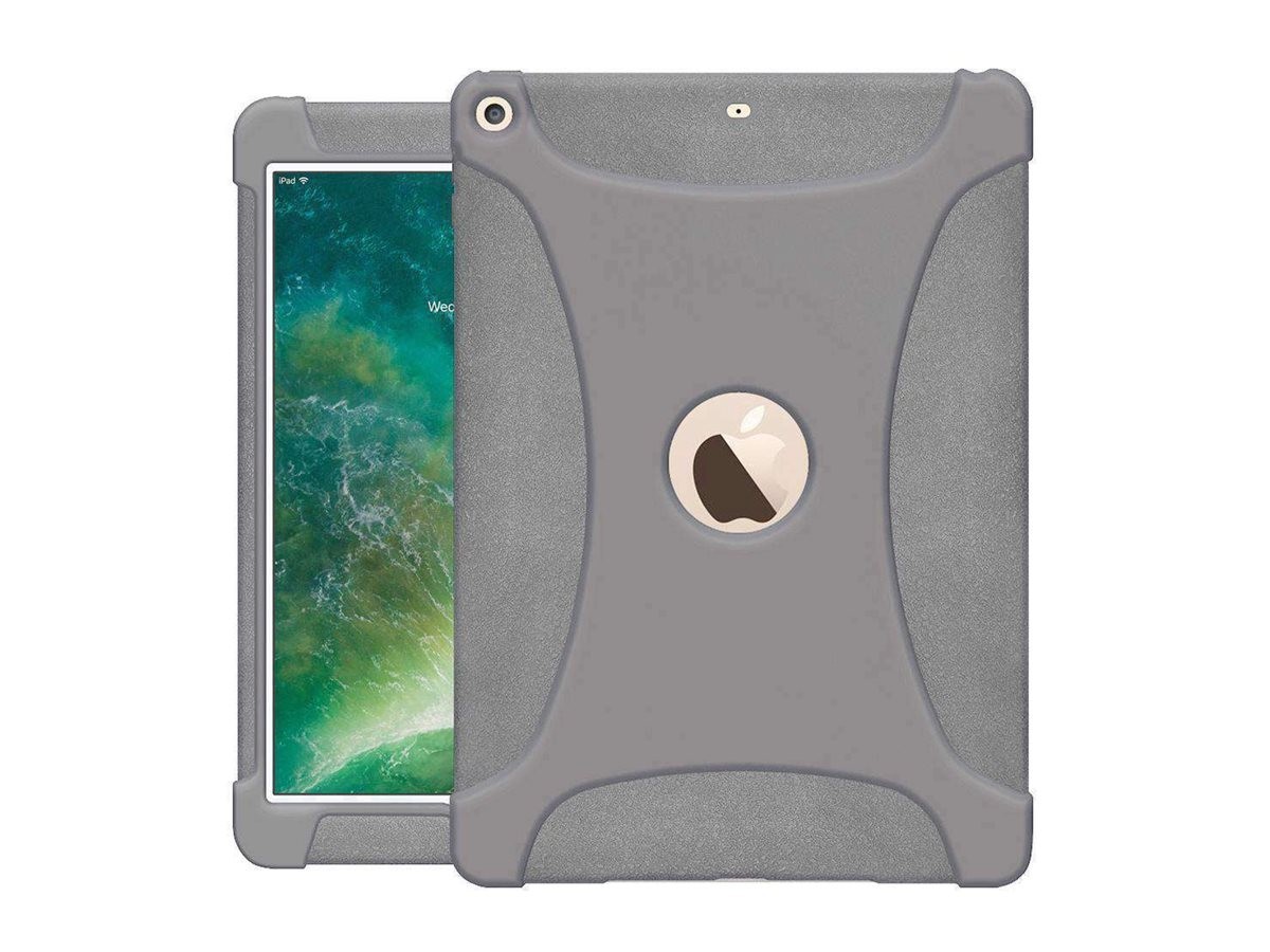 Amzer Shockproof Rugged Silicone Skin Jelly Case For iPad 9.7 (2017/ 2018) - Gray