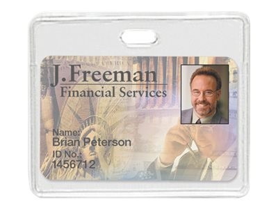 Brady Clear Vinyl Proximity Card Badge Holder With Horizontal Top Load, 3.38" X 2.13", 100-Pack