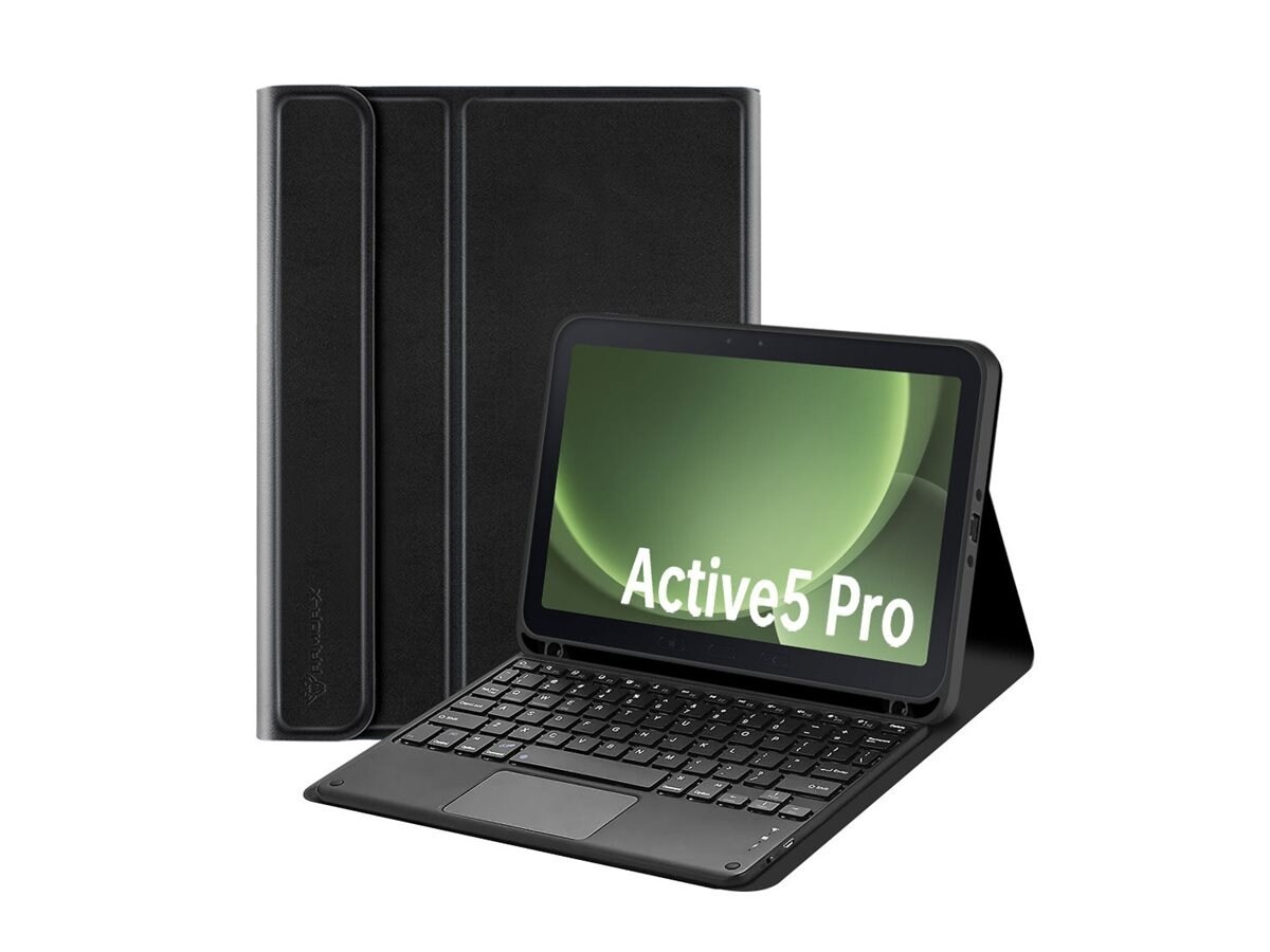 Armor-X Pu Leather Folio Cover Keyboard Case For Galaxy Tab Active5 Pro (10.1-Inch), Active4 Pro, Active Pro