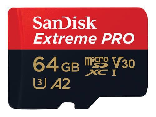SanDisk Extreme Pro 64 GB MicroSDXC Uhs-I Klass 10 64GB MicroSDXC Uhs-I