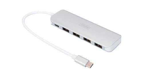 Digitus Da-70242-1 Gränssnittshubbar Usb 3.2 Gen 1 (3.1 Gen 1) Type-C 5000 Mbit/S Silver