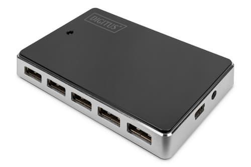 Digitus Da-70229 Gränssnittshubbar 480 Mbit/S Svart, Silver