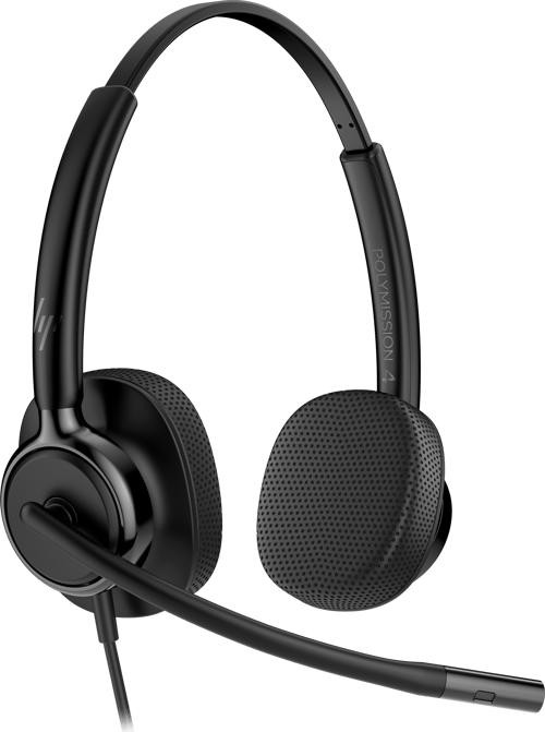 Poly Mission 400 425 Wired Over-the-head, On-ear Stereo Headset - Black