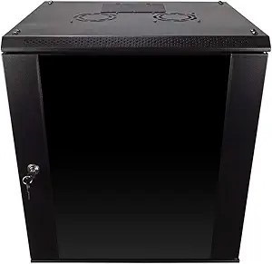NavePoint 12U Server Rack Enclosure with Glass Door 17.72"D x 21.65"W x 24.42"H