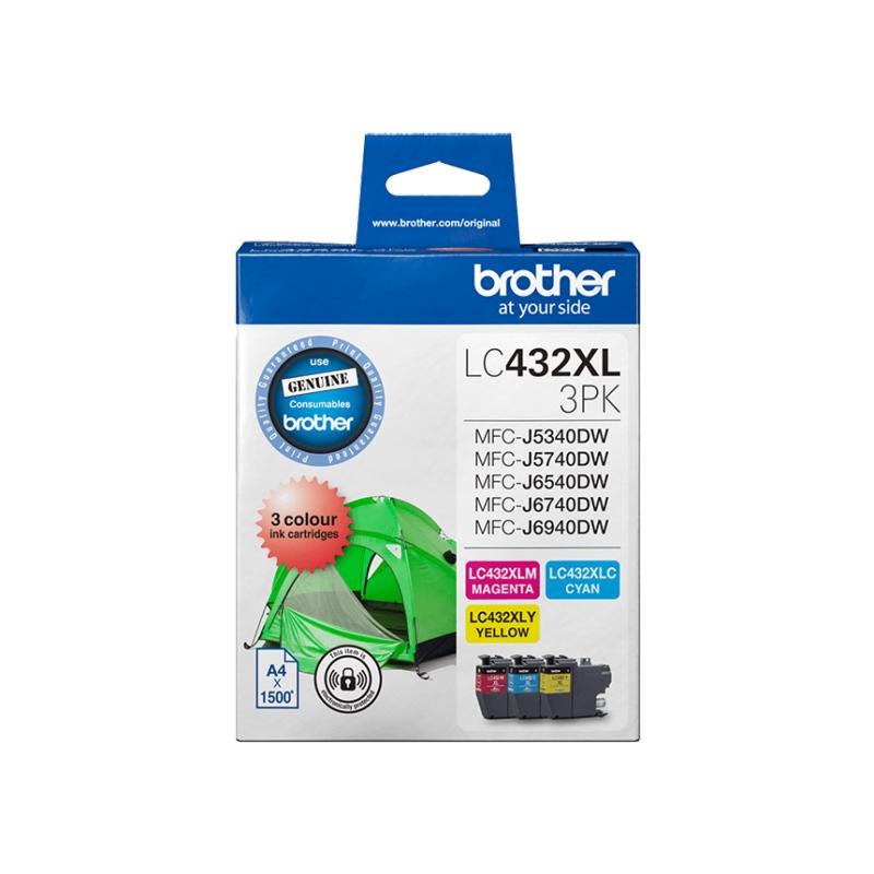 Brother LC-432 Colour Value Pack (1 X Cyan, 1 X Magenta,1 X Yellow) To Suit MFC-J5740DW/MFC-J6940DW