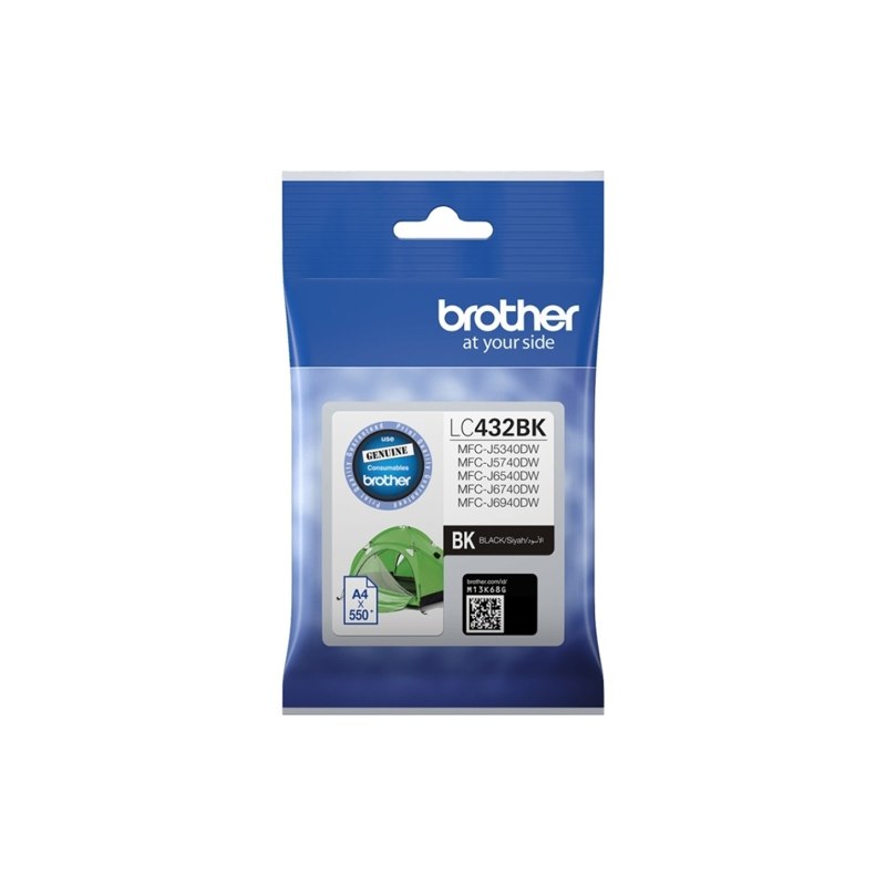 Brother LC-432BK Black Ink Cartridge To Suit MFC-J5740DW/MFC-J6940DW - Up To 550 Pages