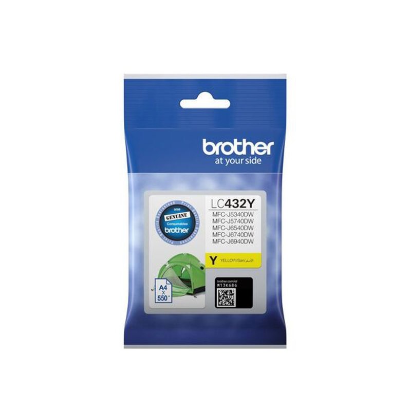 Brother LC-432Y Yellow Ink Cartridge To Suit MFC-J5740DW/MFC-J6940DW - Up To 550 Pages