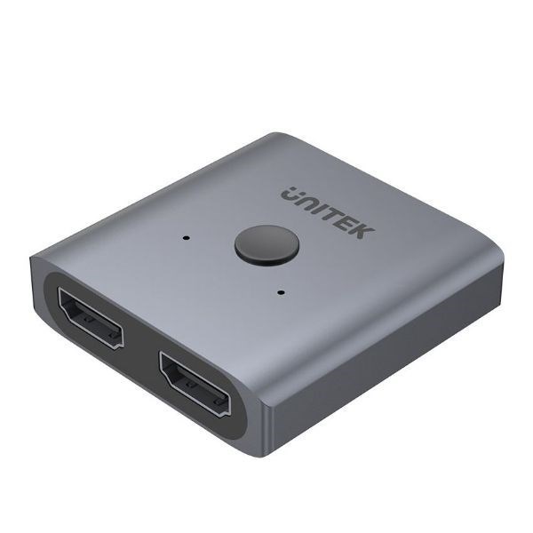 Unitek V1127a 4K Hdmi 2.0 Bi-Directional Switch With Two-Way Usage: 2 In 1 Out / 1 In 2 Out. Aluminium Housing. Supports Up To 4K 60Hz Ultra-HD. Led Indicator. Plug & Play.