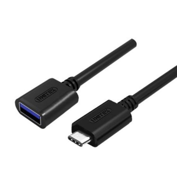 Unitek Y-C476BK 0.2M Usb3.0 Type-C Male To Usb-A Female Od: 4.0MM Colour: Black Nickel Plated Box Packaging