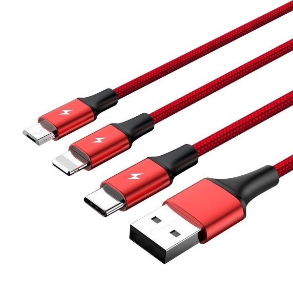Unitek C4049RD 3-In-1 (Type-C / Lightning / Micro) Usb Charging Cable