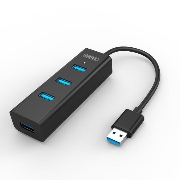 Unitek Y-3089 Usb 3.0 4-Port Hub. Super Speed Data Transfer Rate Up To 5Gbps. Plug And Play. Led Indicator. Includ Includes Optional Power Port (Micro Usb).
