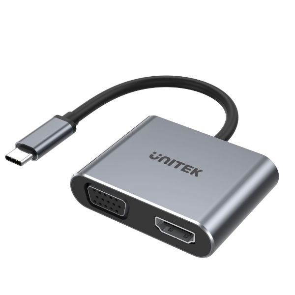 Unitek D1049a 4-In-1 Usb Mulit-Port Hub With Usb-C Connector. Includes 1X Usb-A Port 1X Vga Port 1X Hdmi 4K 60Hz Port 1X Usb-C PD 100W. Plug & Play. Space Grey Colour