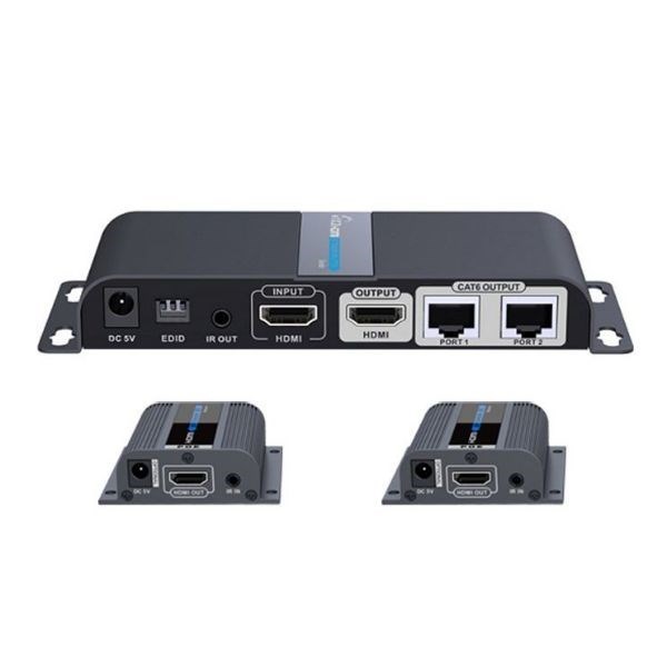Lenkeng Lkv712pro 1 In 2 Out Hdmi Extender. 1 Hdmi In To 2 RJ45 Out. 2 Receivers Included. Supports 1080 At 60Hz