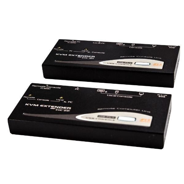 Rextron Euc222 Console Extender Allows Vga Mouse & Keyboard Signals To Be Ext. Up To 150 Metres Using Cat5 Utp/Stp Cable. Usb Console Ports On Units Supplied With 2-To-1 Usb/ Vga 1.8M Cables. Black