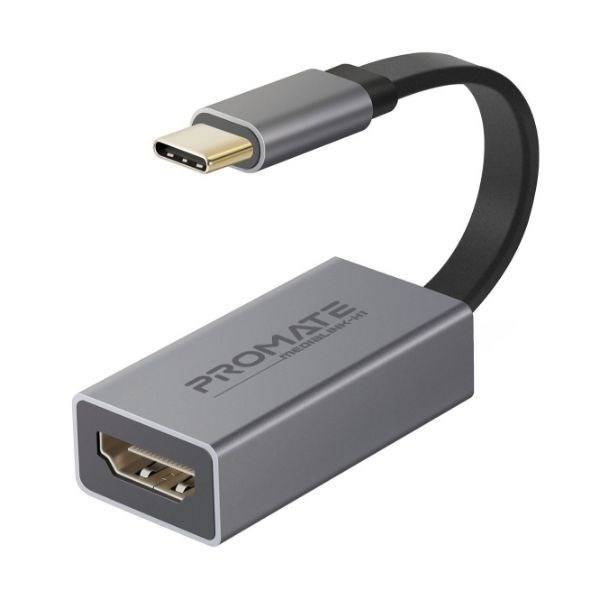 Promate Medialink-H1 Usb-C To Hdmi Adapter. Supports Up To 4K 30Hz. Plug & Play. Input: Usb Type-C Output: Hdmi. Compatible With All Devices Supporting Video/Audio Output Over Usb-C. Reversible
