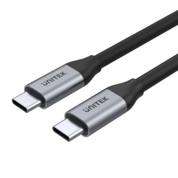 Unitek 2M Usb-C To Usb-C 3.1 Gen1 Cable For Syncing & Charging. Supports Up To 100W Usb PD. Supports Up To 4K@6Hz. Up To 5Gbps. Space Grey & Black Colour.