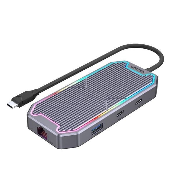 Unitek 7-In-1 Multi-Port 100W PD Hub Supporting 10Gbps With Usb-C Connector. Includes 2X Usb-A 10Gbps Ports, 1X Usb-C 10Gbps Port, 1X Hdmi 4K60Hz Port, 1X RJ45 Gig *September Promo - Up To 25% Off