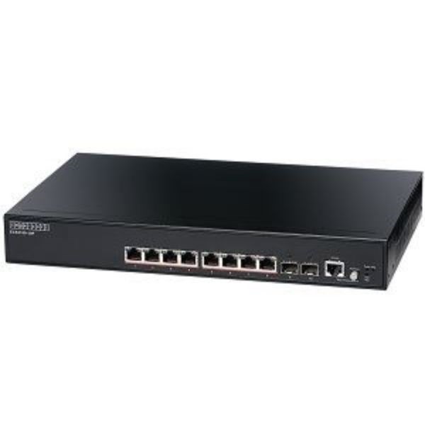 Edgecore 8 Port Gigabit PoE+ Web Smart Pro Switch. 2 SFP & 8 RJ-45 PoE Ports. Power Budget: 125W. 1X RJ45 Console Port. Fanless Design.