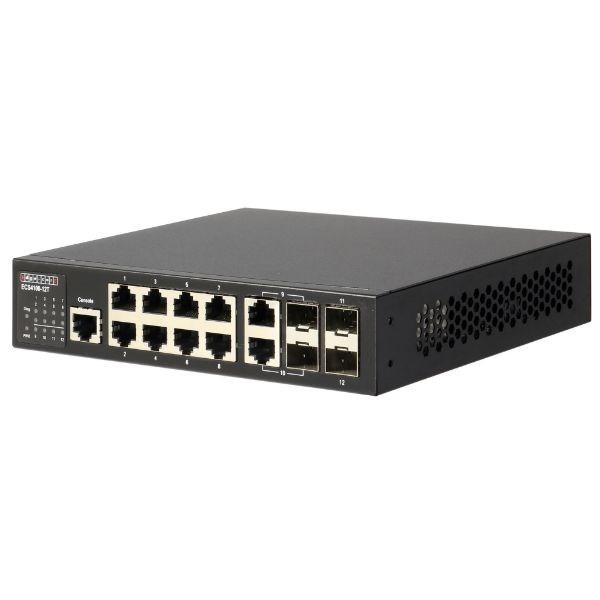 Edgecore 8 Port + 2 Combo + 2 SFP Gigabit Managed Switch. 2 Combo Gig + 2 100/1000 SFP Ports. 1X RJ45 Console Port. Comprehensive QoS, Enhanced Security With Port Security Limits.