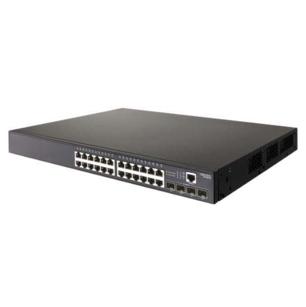 Edgecore 24 Port Gigabit PoE+ Managed L2+/L3 Lite Switch. 4X Ge SFP Ports. 1X RJ45 Console Port. Power Budget: 190W. Comprehensive Security, Advanced QoS, IPv6 Support, VPN, & Vlan.