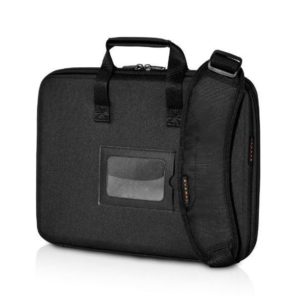 Everki Eva Hard Shell 12.5'~14.1', Laptop Case, High Density Memory Foam & Hook & Loop Strap. Leather Handles.