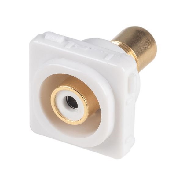 Amdex White Rca To Rca Jack. Gold Plated
