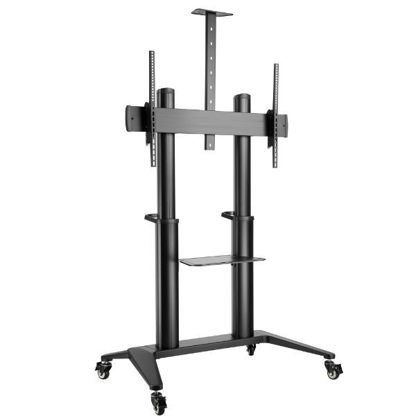 Brateck 70"-120" Large Screen Ultra-Strong Mobile TV Cart. Max Load 140Kgs. Vesa Support Up To 1000X600. Hidden Cable Management. Height Adjustable 1250-1600MM. Black Colour